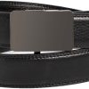 Genuine leather men's ratchet belt men’s casual adjustable automatic buckle 50”