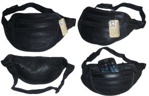 Lat of 2 New Leather waist pouch waist bag leather bag new Fanny pack strap bag - Image 3
