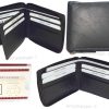 Leather RFID wallet Men's zip around leather 2 billfolds 12 cards BR New in Box