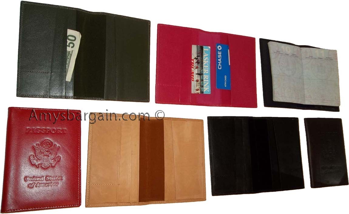 Leather passport case genuine leather orgasnizer card ID USA passpnort holder
