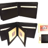 Lot 2 Leather men's Leather Bifold Black wallet 2 Bill spaces 9 Card 3 ID in Box