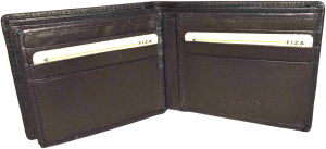 Lot 2 Leather men's Leather Bifold Black wallet 2 Bill spaces 9 Card 3 ID in Box - Image 12