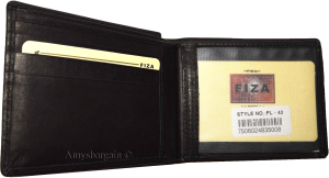 Lot 2 Leather men's Leather Bifold Black wallet 2 Bill spaces 9 Card 3 ID in Box - Image 4