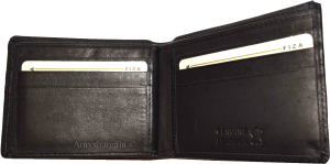 Lot 2 Leather men's Leather Bifold Black wallet 2 Bill spaces 9 Card 3 ID in Box - Image 6