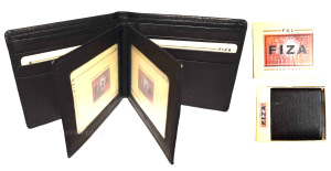 Lot 2 Leather men's Leather Bifold Black wallet 2 Bill spaces 9 Card 3 ID in Box - Image 8