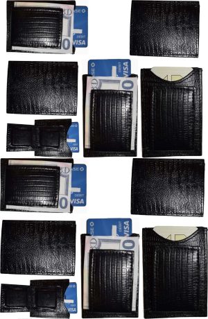 Lot of 12 Black Lizard skin printed leather money clip unbranded money Clip New.