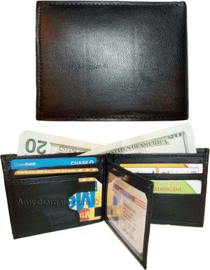 Lot of 12 New Man's Roman style leather 2 billfold wallet 12 credit card ID case - Image 3