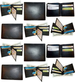 Lot of 12 New Man's Roman style leather 2 billfold wallet 12 credit card ID case