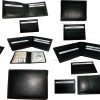 Lot of 12 new men's soft leather black billfold wallet 9 credit atm card 2 ID BN