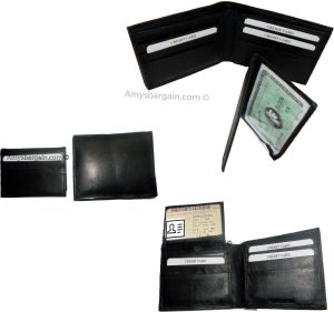 Lot of 12 new men's soft leather black billfold wallet 9 credit atm card 2 ID BN - Image 4