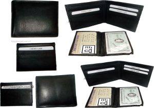 Lot of 12 new men's soft leather black billfold wallet 9 credit atm card 2 ID BN - Image 5