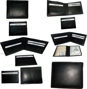 Lot of 12 new men's soft leather black billfold wallet 9 credit atm card 2 ID BN - Image 6