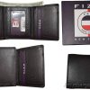 Lot of 2 FIZA NY Leather man's Tri-fold wallet Black Billfold wallet, New in Box
