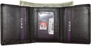 Lot of 2 FIZA NY Leather man's Tri-fold wallet Black Billfold wallet, New in Box - Image 3