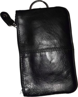 Lot of 2 Leather change purse,Black Zip coin wallet 2 pocket coin case key ring - Image 4
