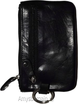 Lot of 2 Leather change purse,Black Zip coin wallet 2 pocket coin case key ring - Image 5