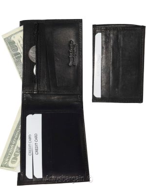 Lot of 2 Man's Bifold 2-in-1 Leather Wallet 9 Card Slot 3 ID 3 Bill pockets new - Image 11