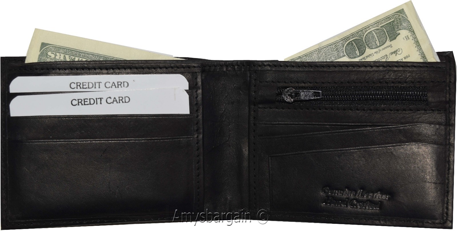 Lot of 2 Man's Bifold 2-in-1 Leather Wallet 9 Card Slot 3 ID 3 Bill pockets new - Image 8
