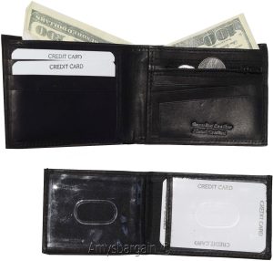 Lot of 2 Man's Bifold 2-in-1 Leather Wallet 9 Card Slot 3 ID 3 Bill pockets new - Image 10