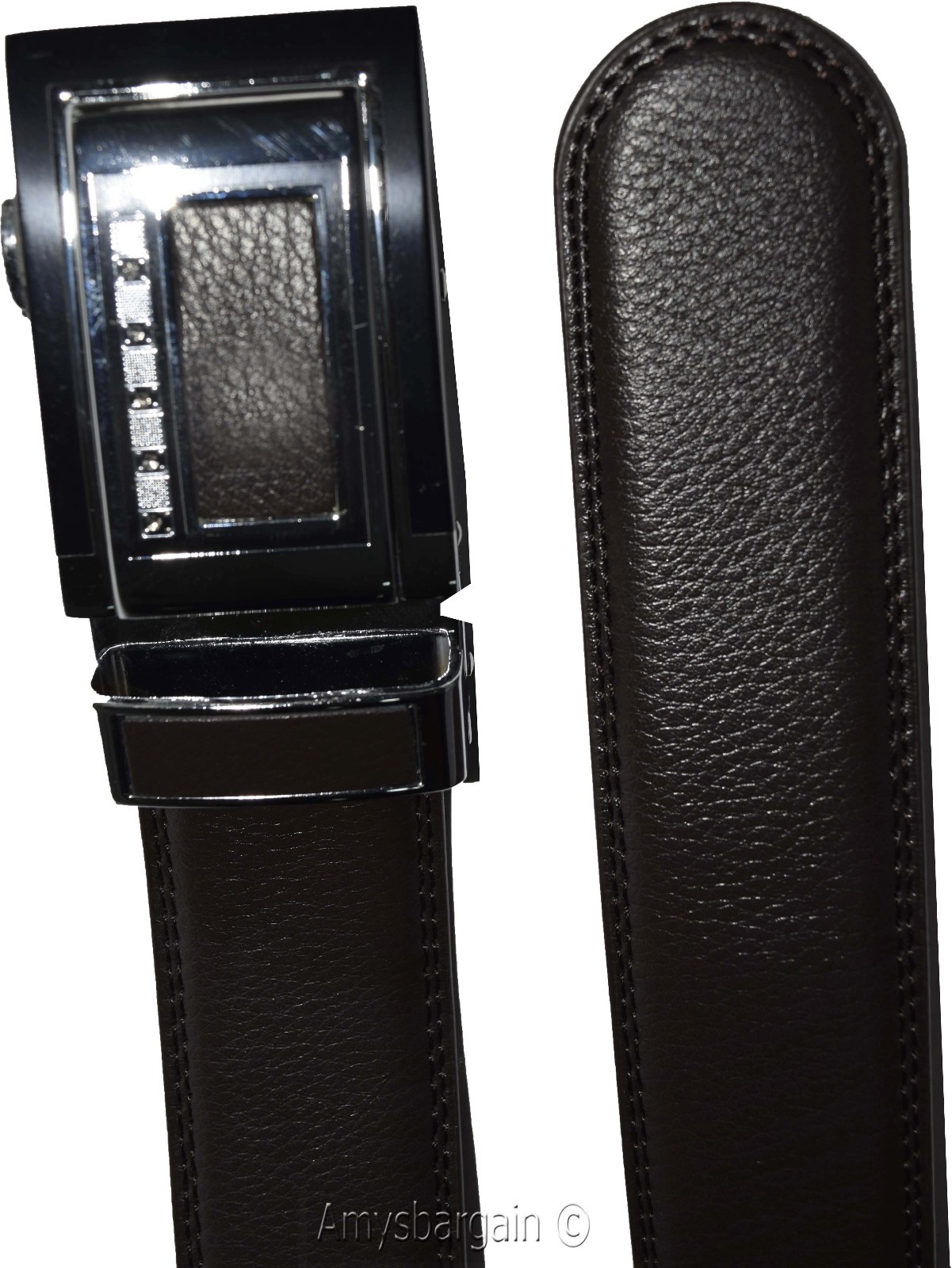 Lot of 2. Men's Belt. Brown Automatic lock belt Size 49-51 inches Dress belt BN* - Image 12