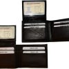 Lot of 2 Men's Bifold Calfskin leather wallet 2 Bill slots 7 card 1 ID Window BN