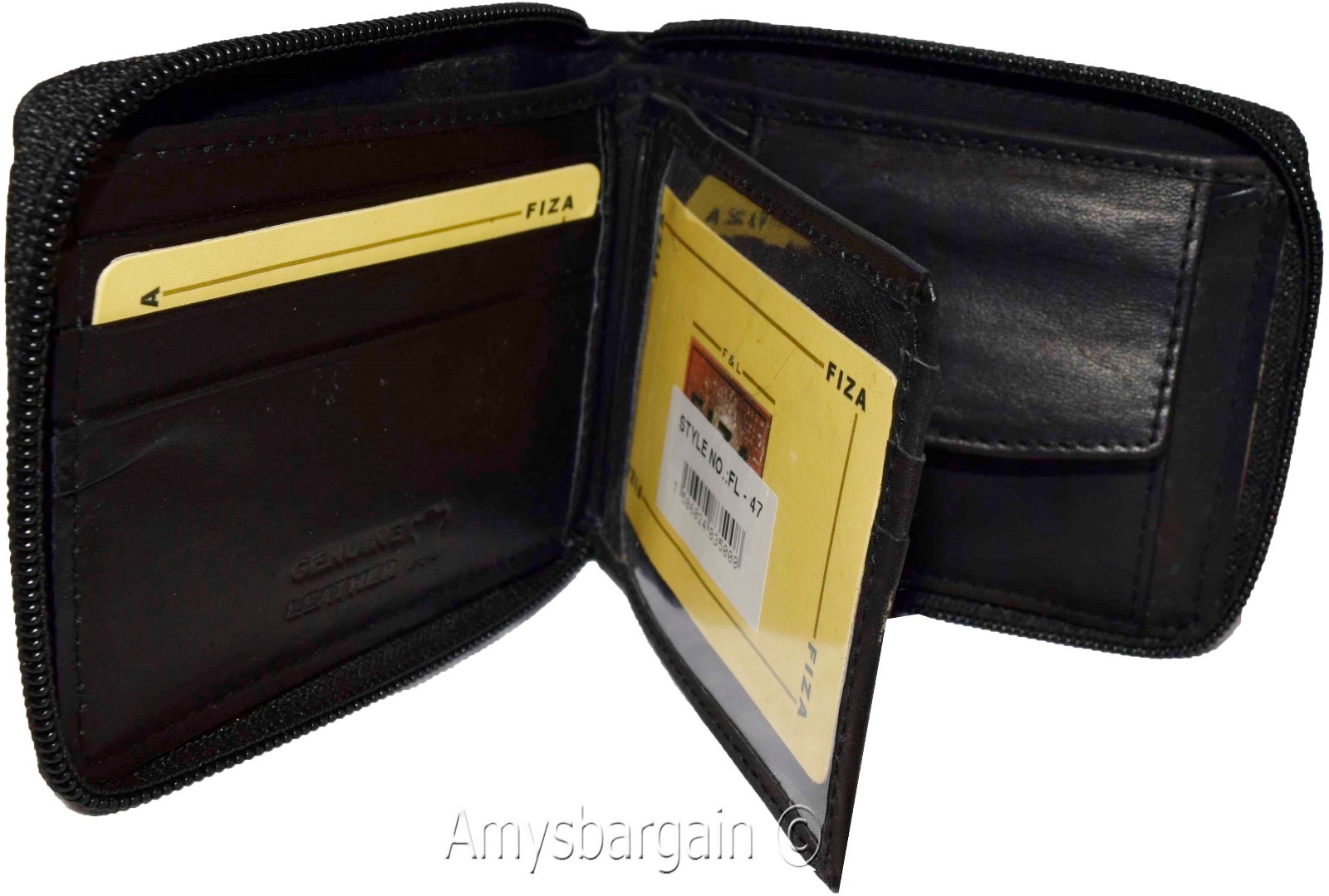 Lot of 2. Men's zip around Leather Wallet. Bifold zip wallet. Fiza wallet in box - Image 11