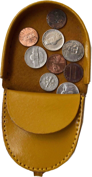Lot of 2 New Camel Leather change purse Coin case Coin holder change case - Image 3