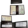Lot of 2 New Men's Soft Leather Brown billfold Wallet 9 Credit ATM Card 2 ID New