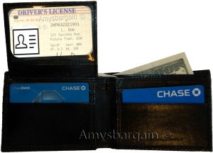 Lot of 2 New Woven Printed Leather man's bi fold wallet 6 cards ID new Wallet - Image 3