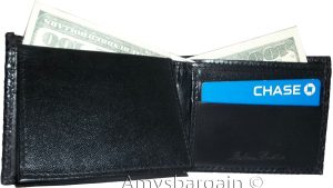 Lot of 2 New Woven Printed Leather man's bi fold wallet 6 cards ID new Wallet - Image 6