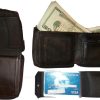 Lot of 2 New Zip around men's Leather wallets 1 Block 1 Brown Zip man's Bi fold