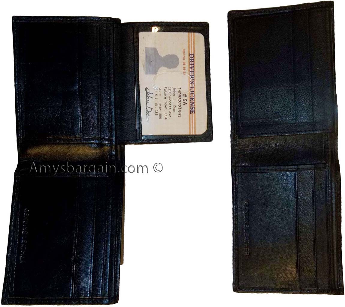 Lot of 2 New man's skinny leather Bi-fold wallet 6 bank card holder 2 bill slots - Image 6