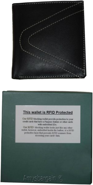 Lot of 2 RFID Men's Hipster wallet Genuine Leather Bifold 15 Card 2ID New in Box - Image 9