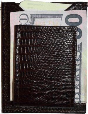 Lot of 3 Brown Lizard skin printed leather money clip, unbranded money Clip New - Image 5