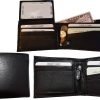 Lot of 3 Men's Bifold Leather wallet 3 bill slots 10 card spaces Zip coin case