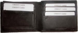 Lot of 3 New Men's Soft Leather Brown billfold Wallet 9 Credit ATM Card 2 ID new - Image 3