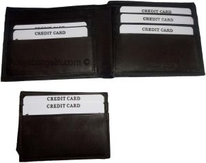 Lot of 3 New Men's Soft Leather Brown billfold Wallet 9 Credit ATM Card 2 ID new - Image 8