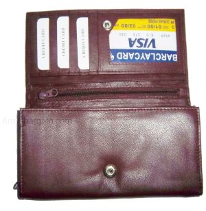 Lot of 3 Woman's Leather checkbook wallet 6 Credit card ID 7 Bill pockets BR New - Image 13