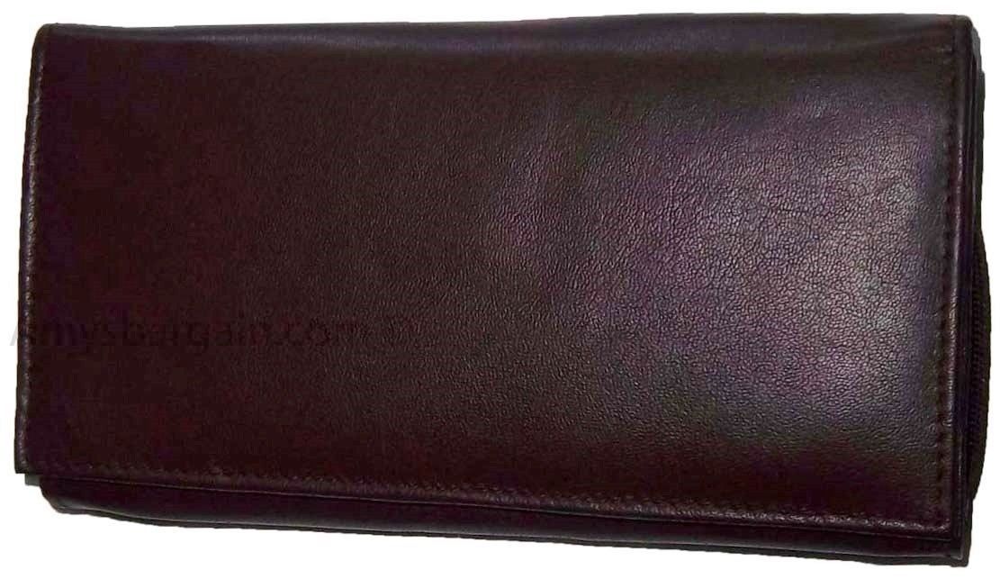 Lot of 3 Woman's Leather checkbook wallet 6 Credit card ID 7 Bill pockets BR New - Image 10