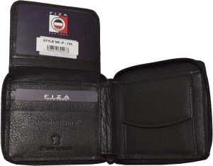Lot of 3 Zip around FIZA NY leather men's wallet Brown Bi-fold wallet 6 card BN - Image 12