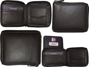 Lot of 3 Zip around FIZA NY leather men's wallet Brown Bi-fold wallet 6 card BN - Image 8