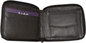 Lot of 3 Zip around FIZA NY leather men's wallet Brown Bi-fold wallet 6 card BN - Image 9