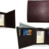 Lot of 3 men's Lizard skin Printed Leather wallet Man's Brown Trifold wallet BN.