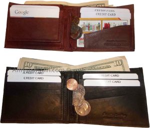 Lot of 4 Bifold Leather Man’s wallet 10 Card 3 bill slots 2 IDs change purse BN - Image 11