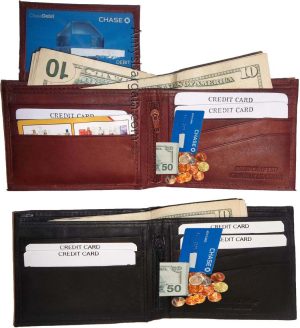 Lot of 4 Bifold Leather Man’s wallet 10 Card 3 bill slots 2 IDs change purse BN - Image 5