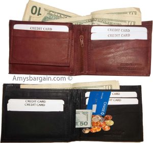 Lot of 4 Bifold Leather Man’s wallet 10 Card 3 bill slots 2 IDs change purse BN - Image 6