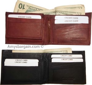 Lot of 4 Bifold Leather Man’s wallet 10 Card 3 bill slots 2 IDs change purse BN - Image 8