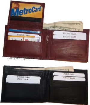 Lot of 4 Bifold Leather Man’s wallet 10 Card 3 bill slots 2 IDs change purse BN - Image 9