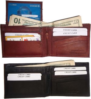 Lot of 4 Bifold Leather Man’s wallet 10 Card 3 bill slots 2 IDs change purse BN - Image 10