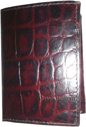 Lot of 4 Italian Style Crocodile Printed Leather Man's Brown Trifold wallet new - Image 3